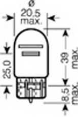 Spare Parts and Consumables - Лампа ORIGINAL LINE 1шт. (W21/5W) 12V 21/5W W3x16q качество ориг. з/ч (ОЕМ)