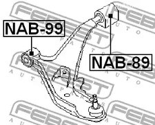 Авто тетиктер жана сарптоолору - Сайлентблок рычага задний Nissan Sunny B14/Almera N15 95-00 FEBEST NAB89