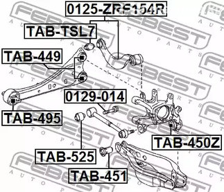 Запчасти и расходники - Рычаг задней подвески верхний Toyota Celica ZZT23# 99-02 FEBEST 0125ZRE154R