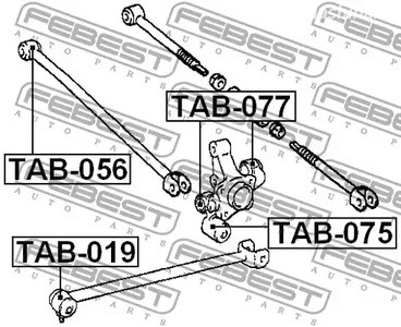 Spare Parts and Consumables - С/блок заднего продольного рычага Febest TAB019