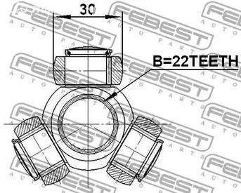 Запчасти и расходники - Трипоид привода Z22 D30 Ford Focus I 98-05 FEBEST 2116CAK