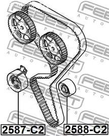 Запчасти и расходники - Ролик натяжной ремня ГРМ Citroen C2-C4, Peugeot 206/307 1.6 16V 00> FEBEST