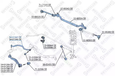 Запчасти и расходники - Рычаг верхний левый BMW E32/E31 all 86-99 STELLOX 5401547SX