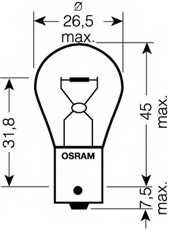 Запчасти и расходники - Лампа ORIGINAL LINE 1шт. (P21W) 24V 21W BA15s качество ориг. з/ч (ОЕМ) OSRA