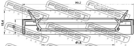 Spare Parts and Consumables - Сальник редуктора,полуось (43x90x10/15.4) Febest 95MEY43901015C