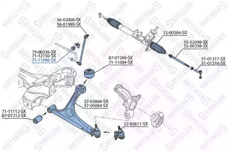 Запчасти и расходники - Втулка стабилизатора переднего d23 Audi A3, Golf/Bora 98> STELLOX 7111086SX