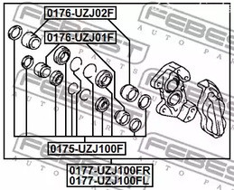 Spare Parts and Consumables - Поршень суппорта переднего верхний Febest 0176UZJ02F