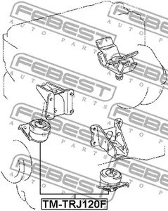 Запчасти и расходники - Подушка двигателя передняя Toyota 4-Runner Surf 02-09/Hilux Surf 02-09 FEBE