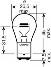 Запчасти и расходники - Автолампа_OSRAM_7528-02B 21/5W12V OSRAM 752802B