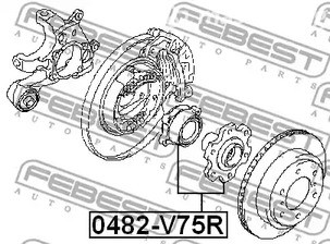 Запчасти и расходники - К-кт подшипника зад. ступ. Mitsubishi Pajero III 01> FEBEST 0482V75R