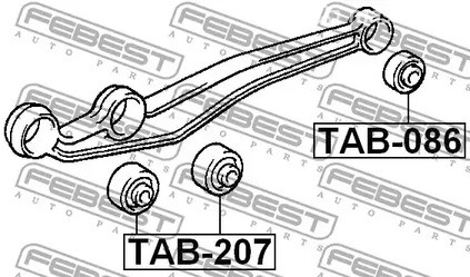 Запчасти и расходники - Сайлентблок продол.рычага зад.Toyota Land Cruiser #J80 <98 FEBEST TAB086