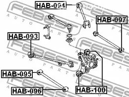 Spare Parts and Consumables - С/б зад попер рычага зад RH+LH Febest HAB097