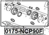 Авто тетиктер жана сарптоолору - Рем.к-т дискового тормоза d54 Toyota Yaris 05-06 FEBEST 0175NCP90F