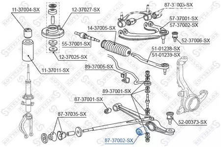 Spare Parts and Consumables - Сайлентблок нижн. рычага наружн.Honda Civic all <95/CRX all 88-97 STELLOX 8