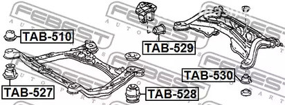 Запчасти и расходники - Сайлентблок подрамника Lexus RX300 98-03 FEBEST TAB528