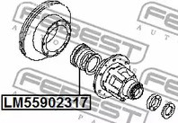 Spare Parts and Consumables - Подшипник роликовый 55x90x23 MB, Mitsubishi, Nissan, Renault FEBEST LM5590