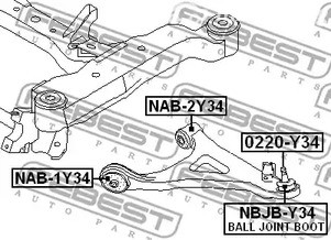 Spare Parts and Consumables - Сайлентблок рычага перед. Nissan Cedric/Gloria Y34 99-04 FEBEST NAB1Y34