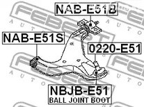 Запчасти и расходники - Сайлентблок переднего рычага задний Nissan Elgrand E51 02-10 FEBEST NABE51B