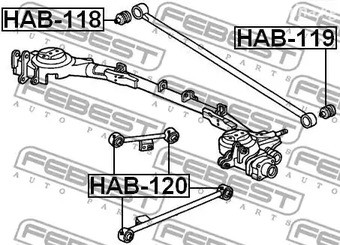 Spare Parts and Consumables - Сайлентблок зад. попереч. тяги п. Honda HR-V 4WD 99> FEBEST HAB118