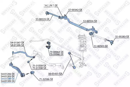 Запчасти и расходники - Рычаг нижний левый алюм. BMW Е32/E34 86> STELLOX 5401188SX