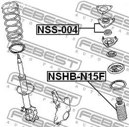 Spare Parts and Consumables - К-кт пыл.+ отб. пер. Nissan Almera 1.4/2.0D 95-00 FEBEST NSHBN15F