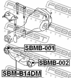 Spare Parts and Consumables - Сайлентблок опоры дифференциала гидравлический Subaru Impreza G12 07-11 FEB