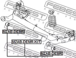 Запчасти и расходники - Сайлентблок задней балкик-кт 2шт Mazda Demio DY3/DY5 02-07 FEBEST MZABDEMRK