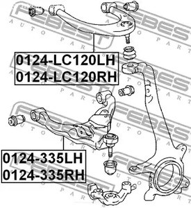 Запчасти и расходники - Рычаг передний верхний правый Toyota Land Cruiser 120 03> FEBEST 0124LC120R