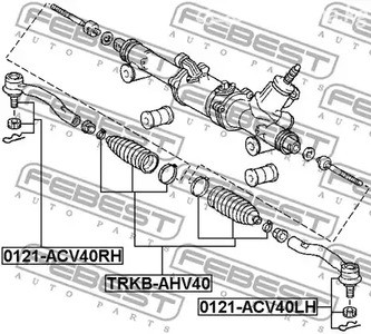 Авто тетиктер жана сарптоолору - Пыльник рулевой рейки Chevrolet Lacetti 03-08 FEBEST TRKBAHV40