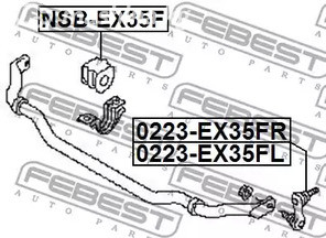 Spare Parts and Consumables - Втулка стабилизатора переднего Infiniti FX35/FX37/FX50 S51 08-14 FEBEST NSB