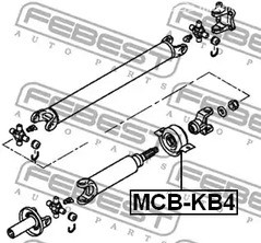 Spare Parts and Consumables - Опора кардана подвесная Mitsubishi L200 KB4T 4WD -2005 FEBEST MCBKB4