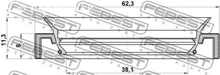 Spare Parts and Consumables - 95HAY-40620811R САЛЬНИК ПРИВОДА (40X62X8X11.3) 95HAY-40620811R FE Febest 9