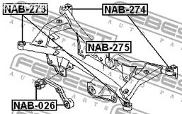 Авто тетиктер жана сарптоолору - С/б зад дифференциала Febest NAB275