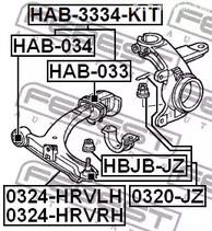 Spare Parts and Consumables - Сайлентблок рычага задний Honda HR-V 99> FEBEST HAB033