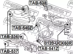 Запчасти и расходники - Сайлентблок задней цапфы Toyota Sequoia 07> FEBEST TAB541Z