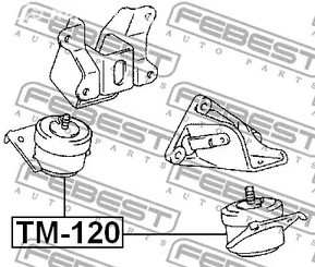 Spare Parts and Consumables - Подушка ДВС перед. Toyota Land Cruiser Prado 120 GRJ12/KDJ12/RZJ12/TRJ12 02