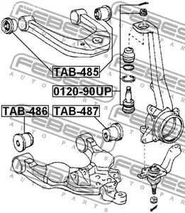 Spare Parts and Consumables - Сайлентблок переднего нижнего рычага Toyota Tundra 99-06 FEBEST TAB487