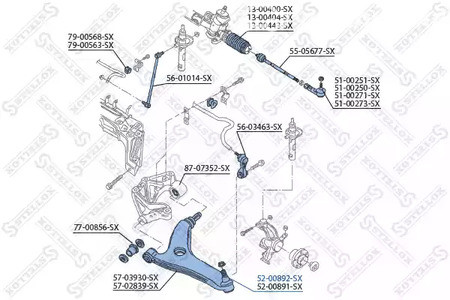 Авто тетиктер жана сарптоолору - Опора шаровая левая Skoda Fabia 99> STELLOX 5200892SX