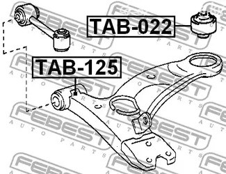 Запчасти и расходники - С/блок переднего рычага, задний Febest TAB022