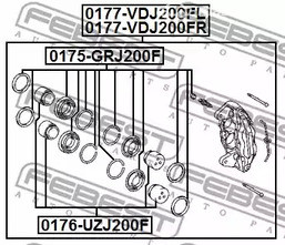 Spare Parts and Consumables - Поршень суппорта переднего Febest 0176UZJ200F