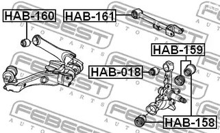 Spare Parts and Consumables - Сайлентблок заднего верхнего рычага Honda CR-Z 2.0 07> FEBEST HAB161