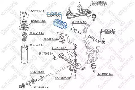 Запчасти и расходники - Пыльник рейки рулевой левый Honda Accord/Shuttle 94-97 STELLOX 1437021SX