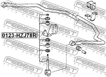 Авто тетиктер жана сарптоолору - Тяга стабилизатора заднегоToyota Land Cruiser BJ73 all 90-01 FEBEST 0123HZJ