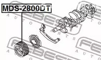 Авто тетиктер жана сарптоолору - Шкив коленвала Mitsubishi Pajero II 91-04 FEBEST MDS2800DT
