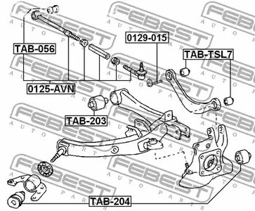 Spare Parts and Consumables - С/блок заднего поперечного верхнего рычага Febest TABTSL7