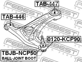 Запчасти и расходники - Сайлентблок рычага задний Toyota Yaris KSP90/NLP90/NSP90/SCP90/NCP90 05-11